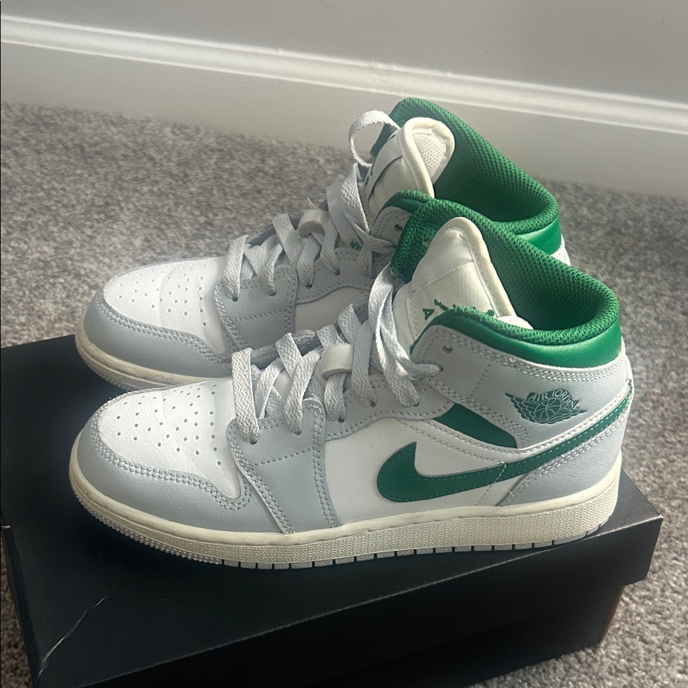 Green and White Sneakers